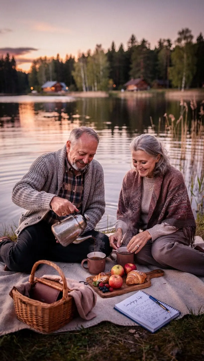 Rankos laiko žalią arbatą, fone matyti rami kambario atmosfera su minkštu apšvietimu.